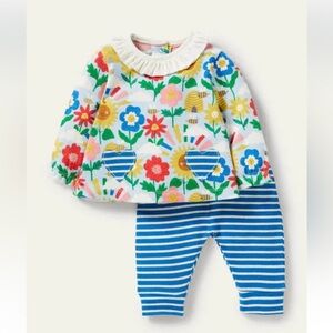 Baby Boden Supersoft Jersey Playset in Multi Happy Flowers